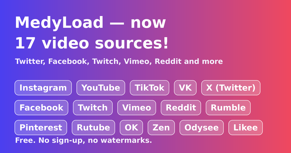 MedyLoad — 17 ta video manbai